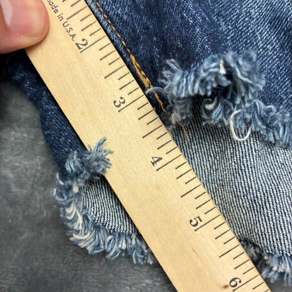 Vintage Levis 501 Jeans Shorts Womens Sz.27 Blue Button Fly Raw Hem Daisy Dukes - Picture 9 of 10